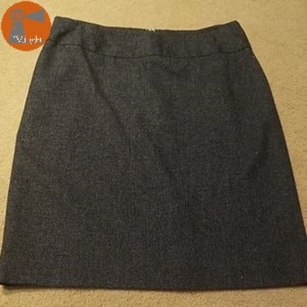 Anne Klein 10 Stretch Straight Skirt Black Gray